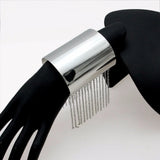 Chain Tassel Big Cuff Bracelet for Women Statement Alloy Bangle Charm Jewelry