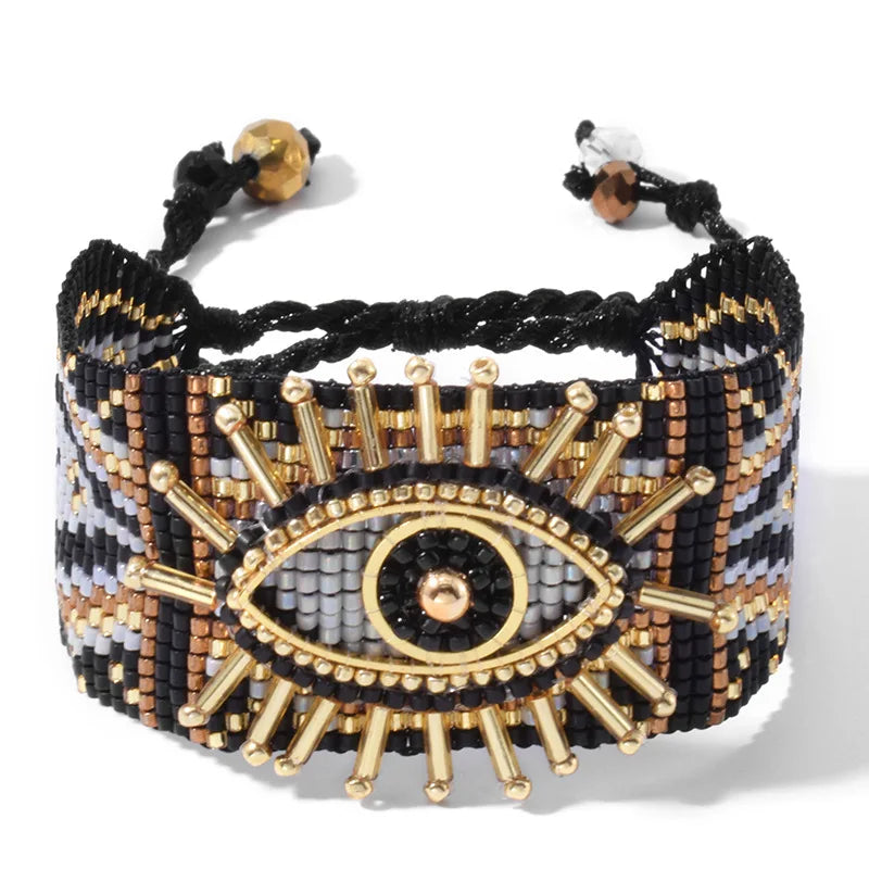 Devil's Eye Beads Bracelet Hand Knitting
