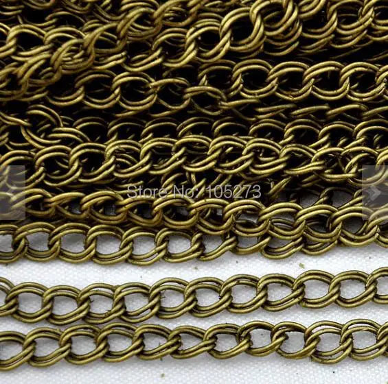 Antique Bronze Double Wire Twisted Cable Link Chain 4x5mm DIY Jewelry Making