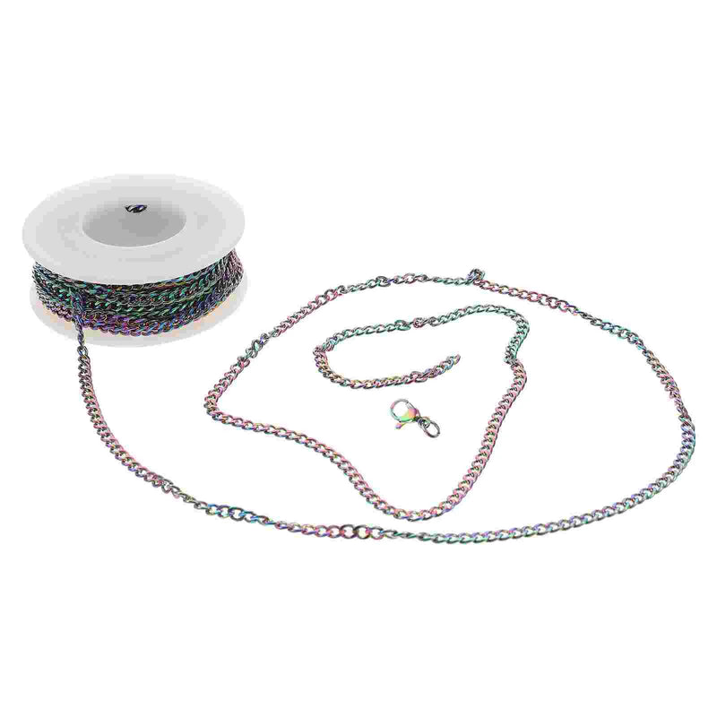 Silver Stainless Steel Chain Necklace Jewelry Making DIY Bracelet Craft Choker