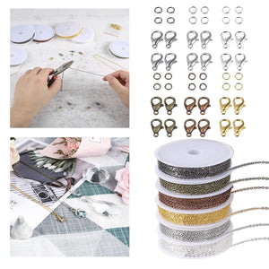 Jewelry Making Chains Set Lobster Clasps Jump Rings Cable Link