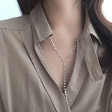Silver 925 Necklace Long Collares Chain