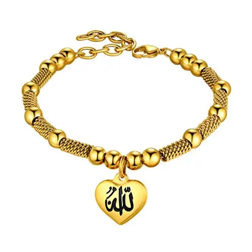 Allah Bracelet Islamic Jewelry Muslim Charm Stainless Steel Bead Bracelet CP769