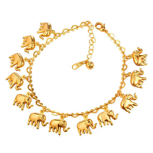 Silver Little Elephant Anklet Bracelet for Women