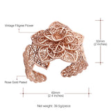 Big Flower Bracelet Rose Bridal Wedding Jewelry Cuff Bracelets & Bangles