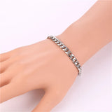 Men's Stainless Steel Chain Bracelet Gun/Gold 6MM Wide Link H128