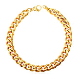 Men's Stainless Steel Chain Bracelet Gun/Gold 6MM Wide Link H128