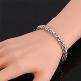 Gold/Silver Wheat Spiga Link Chain Bracelet Men Jewelry H554