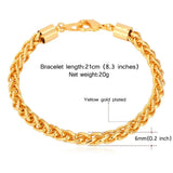 Gold/Silver Wheat Spiga Link Chain Bracelet Men Jewelry H554