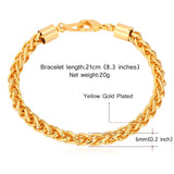 Gold/Silver Wheat Spiga Link Chain Bracelet Men Jewelry H554