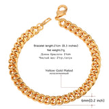 Cuban Link Chain Bracelet For Men Gold/Rose Gold/Black