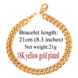 Cuban Link Chain Bracelet For Men Gold/Rose Gold/Black