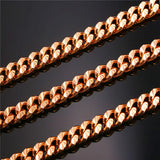 Cuban Link Chain Bracelet For Men Gold/Rose Gold/Black