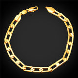 Cuban Link Chain Men Bracelets Gold/Rose Gold/Silver H198