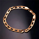 Cuban Link Chain Men Bracelets Gold/Rose Gold/Silver H198