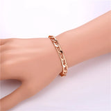 Cuban Link Chain Men Bracelets Gold/Rose Gold/Silver H198