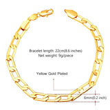 Cuban Link Chain Men Bracelets Gold/Rose Gold/Silver H198