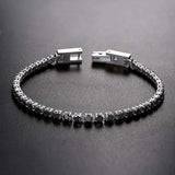 Classic CZ Tennis Bracelet Women 18K Plated Stainless Steel Clear/Black