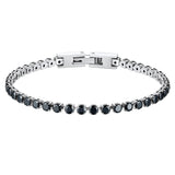 Classic CZ Tennis Bracelet Women 18K Plated Stainless Steel Clear/Black