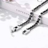 Classic CZ Tennis Bracelet Women 18K Plated Stainless Steel Clear/Black