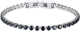 Classic CZ Tennis Bracelet Women 18K Plated Stainless Steel Clear/Black