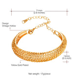Gold/Silver Cuff Bracelets for Women Men H016