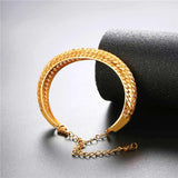Gold/Silver Cuff Bracelets for Women Men H016