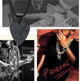 Stainless Steel Guitar Pick Necklace for Men Women Music Lover