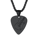 Stainless Steel Guitar Pick Necklace for Men Women Music Lover