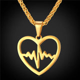 Heartbeat Pendant Kingdom Hearts Stainless Steel Jewelry Love Gift Necklace