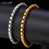 Men's Stainless Steel Box Link Chain Bracelet & Bangles H102
