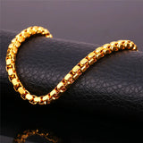 Men's Stainless Steel Box Link Chain Bracelet & Bangles H102