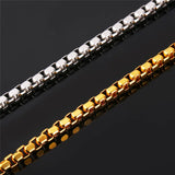 Men's Stainless Steel Box Link Chain Bracelet & Bangles H102