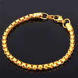 Men's Stainless Steel Box Link Chain Bracelet & Bangles H102