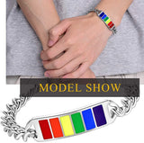 Rainbow LGBT Pride Bracelet Bangle, Love is Love Men Women Jewelry Gift