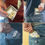 Men's Personalized Wallet, Stainless Steel/Gold Plated/Black, CP912