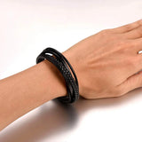 Men's Leather Bracelet Gift CP789