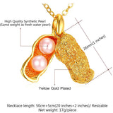Peanut Pendant Gold/Silver Simulated Pearl Nuts About You Jewelry Necklace