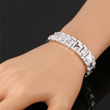 Valentines Gift Heart Shape Men's Bracelet Gold/Silver H181
