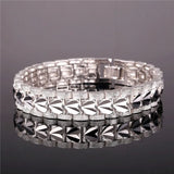 Valentines Gift Heart Shape Men's Bracelet Gold/Silver H181