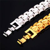 Valentines Gift Heart Shape Men's Bracelet Gold/Silver H181