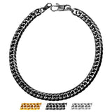 Chainspro Stainless Steel Link Chain Men Bracelet Gold/Black 6mm Wide