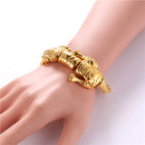 Chainspro Tiger Bracelet Men Stainless Steel Chain Gold/Black H010