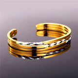 Chainspro Two Tone Bangles Layer Style Cuff Bracelets