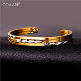 Chainspro Two Tone Bangles Layer Style Cuff Bracelets