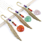 Chakela Crystal Agate Love Feather Bookmark Reiki Stone DIY Supplies