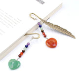 Chakela Crystal Agate Love Feather Bookmark Reiki Stone DIY Supplies