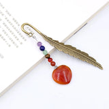 Chakela Crystal Agate Love Feather Bookmark Reiki Stone DIY Supplies