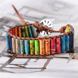 Chakra Bracelet Boho Beaded Friendship Leather Wrap