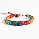 Boho Chakra Bracelet Leather Wrap Beaded Friendship Bracelet